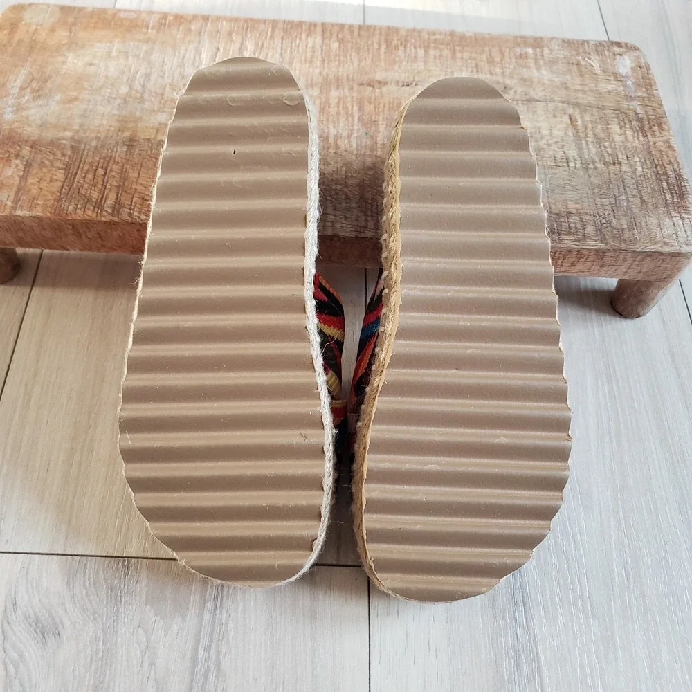 Damara Baasu Espadrille Sandals Womens 6 Rainbow Platform Chunky Wedge